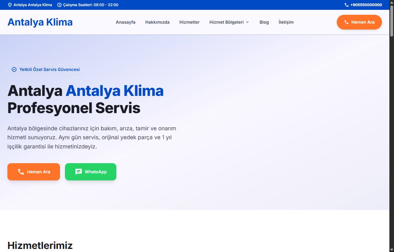 Antalya Klima Bakım — ekran görüntüsü